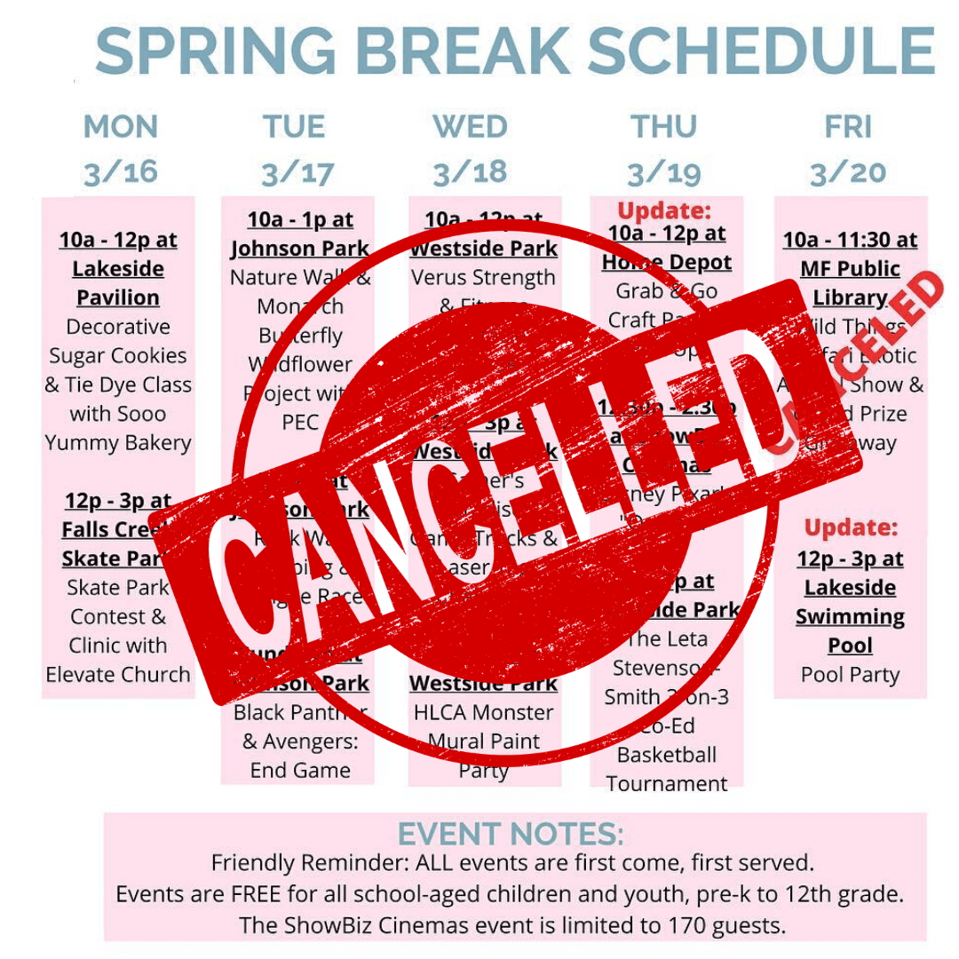 Spring Break 2020 Canceled