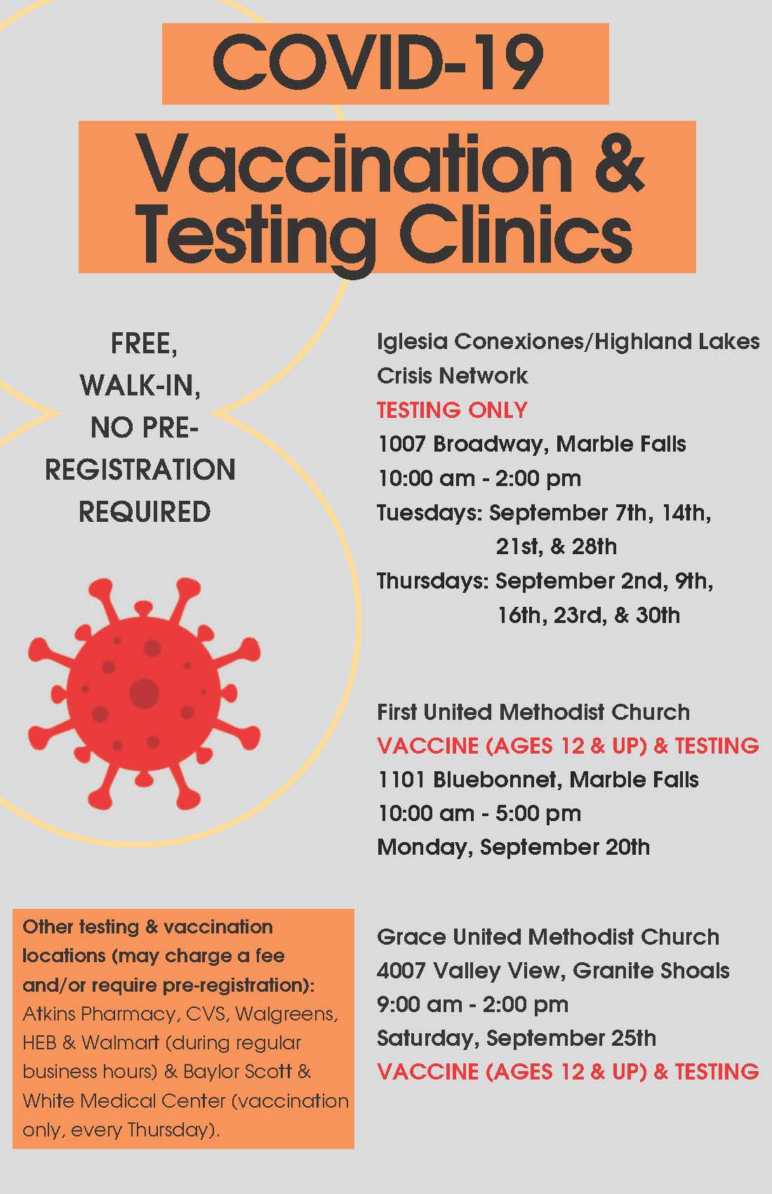 Vaccination  Testing Clinics